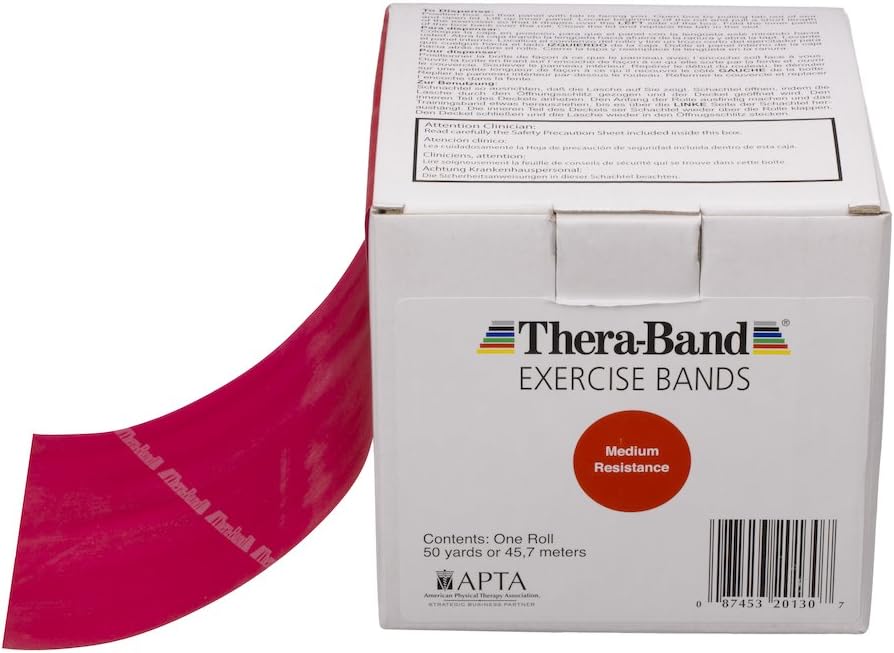 TheraBand - 20140 Resistance Bands, 50 Yard Roll Professional Latex Elastic Band For Upper & Lower Body & Core Exercise, Physical Therapy, Pilates, At-Home Workout, & Rehab, Green, Heavy, Intermediate Level 1: Industrial & Scientific