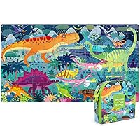 Joyshare Dinosaur Puzzles for Kids 104PCS, Shape Gifts for 3 4 5 6 Year Old Girls, Recognition Dinosaur Toy Kingdom Pieces Fit Together Perfectly with a Box for Kids Toddlers Girls Boys