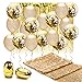 Artunique 23pc Gold Party Decorations & Party Supplies Kit | Huge Latex and Confetti Gold Balloons (18) | Gold Sequin Table Runner (1) | Gold Fringe Curtain Backdrop (2) | Gold Ribbon (2) |