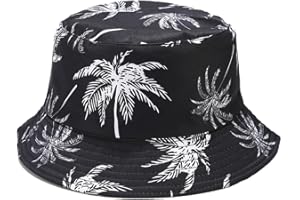 Quanhaigou Reversible Printed Bucket Hat,Summer Beach Outdoor Cap