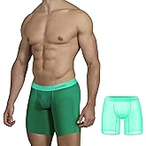 Meshal Men's Trunks Underwear Comfortable Sexy Low Rise Bulge Pouch Boxer Briefs See-Through