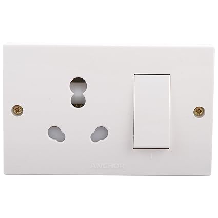 Anchor 14616 Penta Combined Box 2 Hole WH Switch, 20 Amp, White