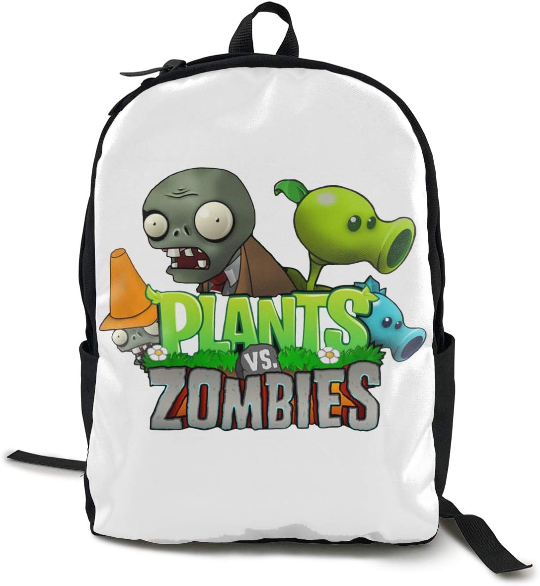 Zhenzhan Stylish Laptop Backpack For College Student Plant s And Z ombies Printed Mountain Climbing Shoulders Bag