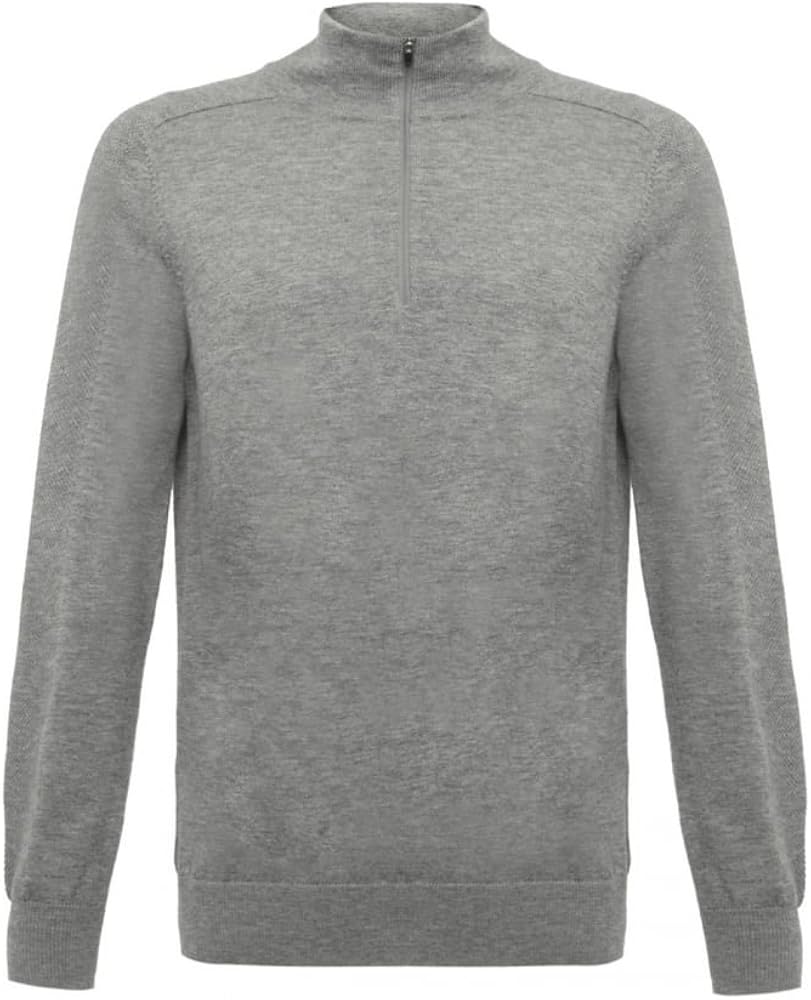 Wolsey 100 Extra Fine Merino Wool QuarterZip Men's Sweater, Grey