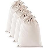 FantasyLife Shoe Bags for Travel, 17.3"x12.6" Washable Dust Bags for Storage & Packing, Flannel Shoe Pouch with Drawstring Closure for Purses, Handbags, Shoes & Toys (4, Beige)