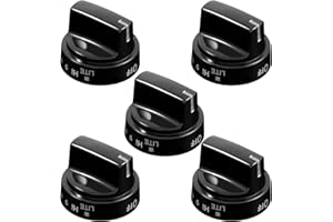 atgestore WB03X24759 Stove Knobs Replacement for GE Stove Parts KIP 5G92 222D5793 Cooktop Knobs GE Range Oven Parts Black Plastic Surface Burner Control Knob Range Burner Knobs 5 Pcs