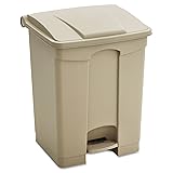 Safco Step On Plastic Trash Can with Foot Pedal, 23