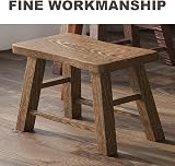 DSFSAEG Wooden Stool Step Rustic Footstool Plant Stand 27x13x21cm view 4