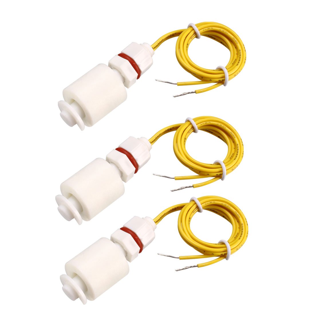 Sourcingmap PP Float Switch for Water Pump Tank Liquid Water Level Sensor M8 14-inch Cable 3pcs