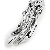 LELET NY Women's Glossy Draped Barrette, Rhodium, Silver, One Size
