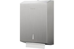 GLUMZRK Paper Towel Dispenser Wall Mount, Large Commercial C/Z Tri Fold Multifold Hand Towels Dispenser, Brushed Stainless Steel Paper Towel Holder with Lock for Bathroom, Restroom and Public Places