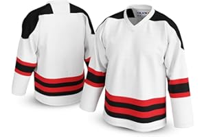 UNLC Blank Mean Machine-Inspired Hockey Jersey – No Name or Graphics, 90s Holiday Style Throwback, Adult Sizes S–5XL