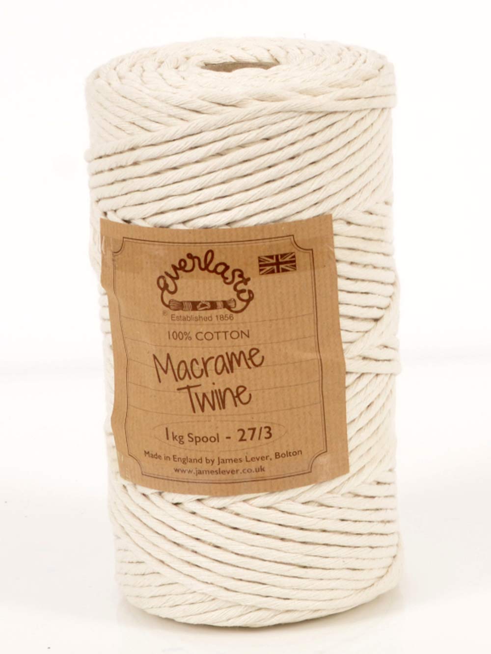 27/3 (4MM) Everlasto Natural Cotton Macrame String 1KG Spool