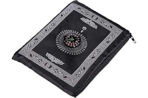 Anlising 1 Pieces Portable Travel Prayer Mat with Compass, Waterproof Polyester Prayer Rug, Muslim Travel Prayer Mat, for Ramadan Gifts (60cm×100cm)