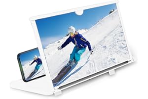 12'' Screen Magnifier for Cell Phone,3D HD Portable Screens Magnifier Projector with Foldable Stand for Movies,Video,Gaming,M