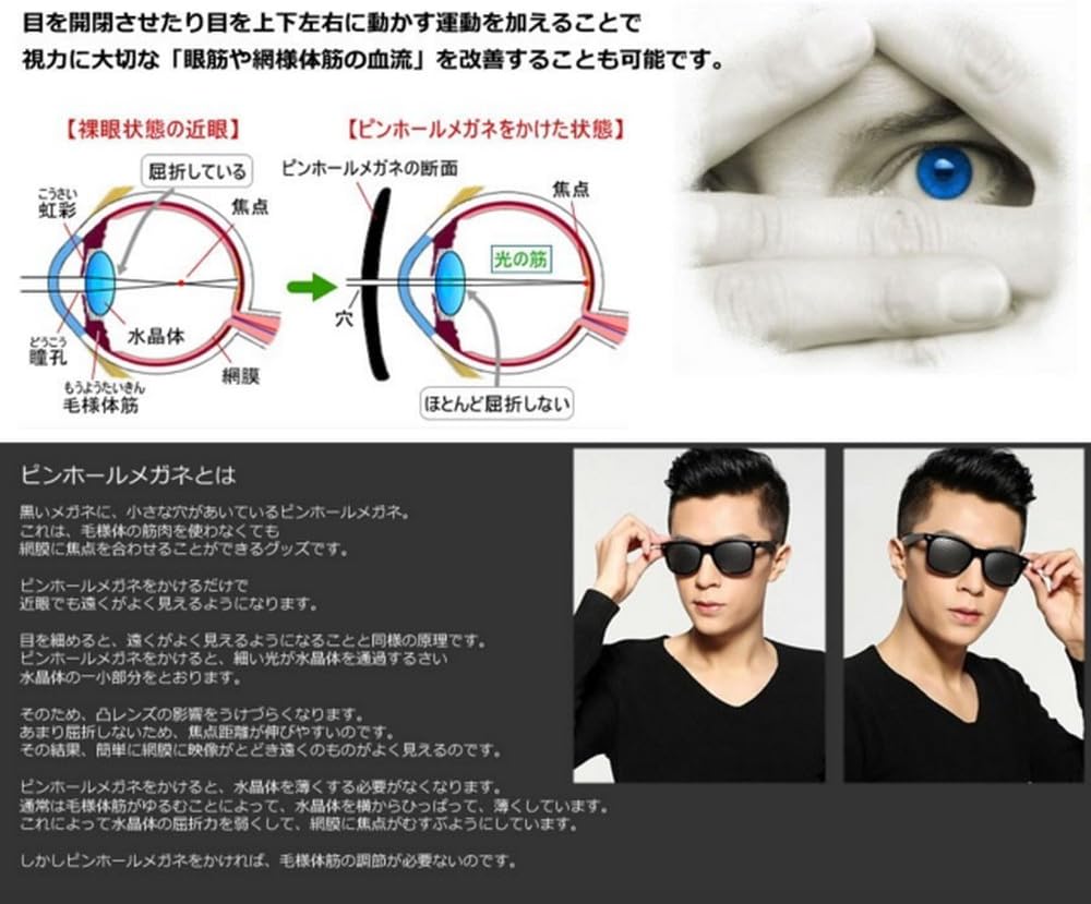 Amazon Co Jp 視力 回復 遠近兼用 ピンホールメガネ2 疲れ目 リフレッシュ 眼筋力 アップ カメラ