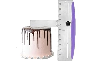 Cake Scraper Smoother, Stainless Steel Icing Cake Smoother for Buttercream Edges, Height Adjustable Cake Edge Smoother Baking