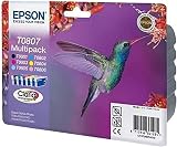 Epson T0807 Multipack Ink Cartridges Black Yellow Cyan Magenta Light Magenta view 1