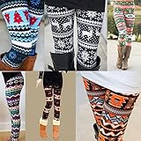 Luweki Fashion Women Lady Elasticity Skinny Tribal Printed Stretchy Pants Leggings