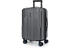 BAGSMART Carry On Luggage 22x14x9 Airline Approved, 1OO% PC Hardside Expandable Luggage with TSA Lock, 20 Inch Travel Suitcase with Spinner Wheels, Gray