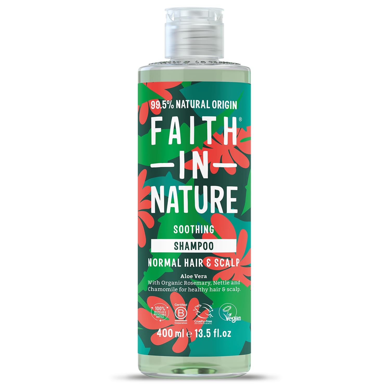 Faith In Nature Organic Aloe Vera Shampoo, Soothing for Normal Hair & Scalp, Vegan & Cruelty Free, No SLS, Silicones or Parabens, 400ml — image 1