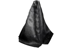 Ohleats Car Shift Knob Dust Cover, Automotive Shifter Boot Sleeve Replacement, Manual/Automatic Gear Shift Cover for Most Car Truck SUV, Universal Interior Car Accessories (Leather, Black)