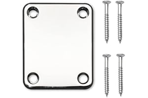MAXCHEER Electric Bass Guitar Neck plate Guitar Neck Joint Connecting Strengthen Plate Guitar Parts (Chrome)