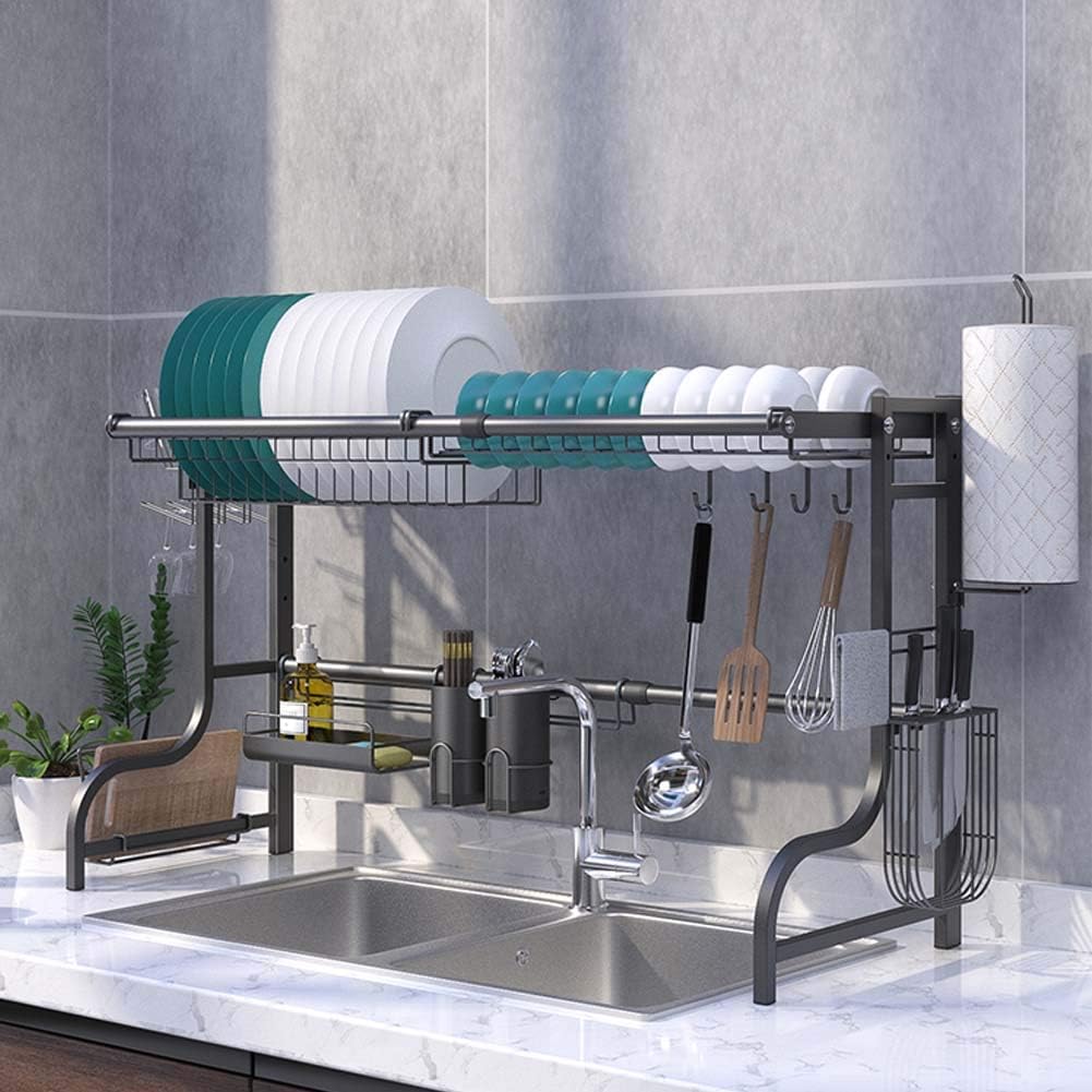 New Dish Drainer Over The Sink,Length Adjustable from 60cm to 96cm Dish