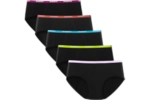 INNERSY Girls Period Cotton Underwear Leakproof Menstrual Panties for 10-16 Teen 5 Pack