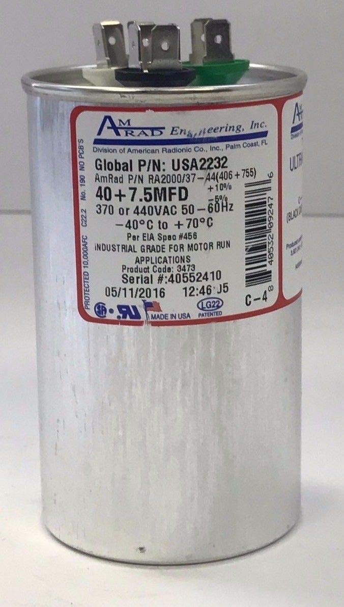 40/7.5 MFD 340/440V RD CAP.