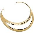 Jerollin Gold/Silver Choker Collar Necklaces for Women, Stainless Steel Gold Statement Necklace Open Choker Bib Necklace African Jewelry Necklace