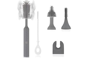 biqin Electric Cleaning Brush Set 4 Piece Multi-Purpose Cleaner Brushes,360° high-Speed Rotation Cleaning,1500mAh,Waterproof IPX65,Perfect Household Cleaning Brushes(Grey)