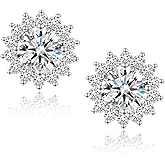 1-4CT Moissanite Stud Earrings, Sunflower D Color Ideal Cut 925 Sterling Silver Earrings for Women with Certificate of Authenticity