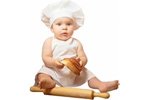 KHC-KHF Newborn Photography Prop Baby Chef Outfits Chef Hat Apron Set Infant Chef Costume Toddler Cosplay Costume Boy Girl