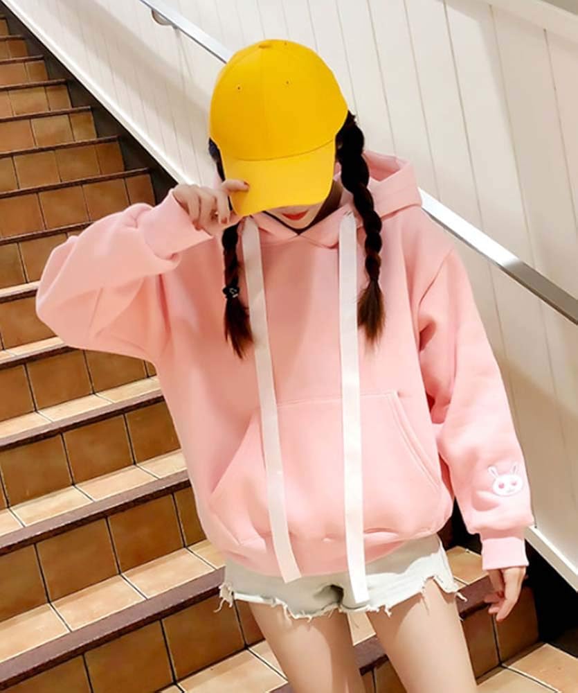 CRB Fashion Cosplay Anime Bunny Emo Girls Cat Bear Ears Emo Bear Top Shirt Pullover Sweater Hoodie (Style #1): Clothing
