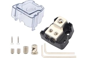 TIALECCI 2Way Power Distribution Block 4GA / 8GA in 8 Gauge Out Split Ground Blocks 1PCS