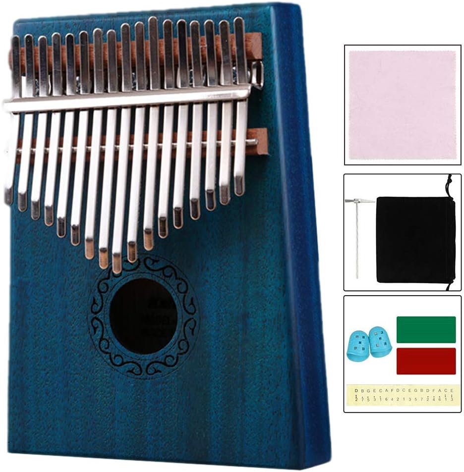 Kalimba Thumb Piano 17 Keys with Mahogany Wood Portable Mbira Finger Piano Gifts for Kids and piano Beginners Professional