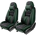 2 Seat Covers for Toyota FJ Cruiser 2007-2014,Premium Nappa Leather Car Seat Covers Car Seat Cushions,Waterproof Soft Seat Covers for Cars,Interior Accessories Airbag Compatible（Luxury-Black&Green）