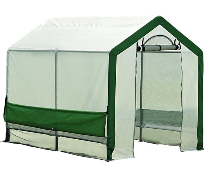 VOUNOT Gewächshaus 200x77x170 Cm - Foliengewächshaus Mit 2 Fenstern