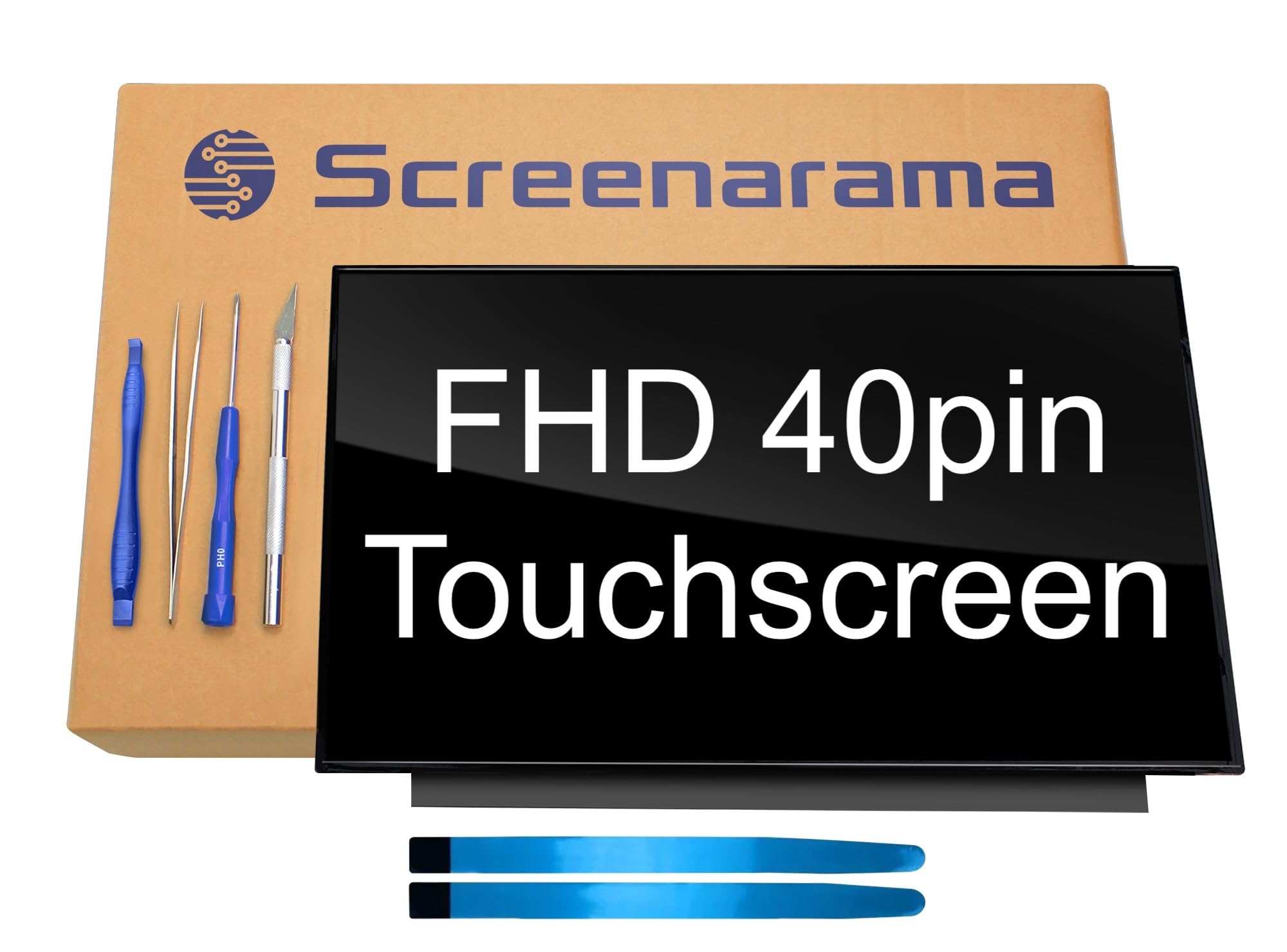 SCREENARAMA New Screen Replacement for NV156FHM-T01 V8.0, OnCell Touch, FHD 1920x1080, IPS, Matte, LCD LED Display with Tools
