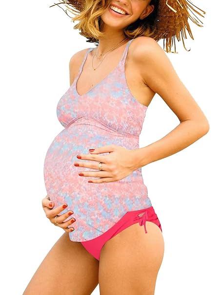 Summer Mae Schwangerschafts Tankini/Neckholder/Umstands-Bademode/Drucken/V-Neck