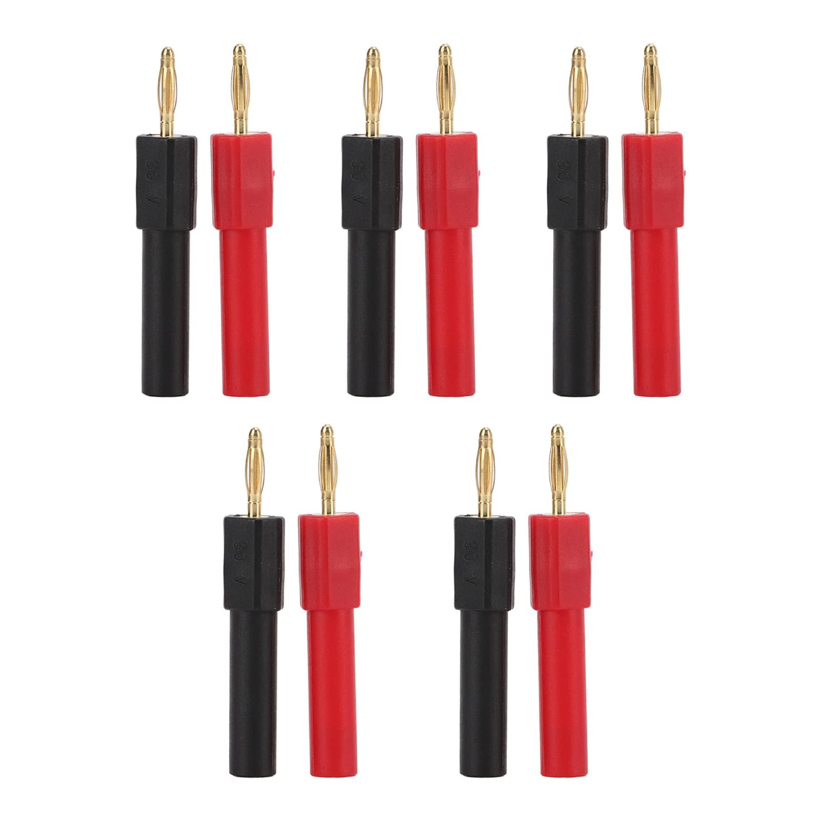 5 Sets Banana Plug Adapter Coupler Banana Socket 2mm Male to 4mm Female Red Black for Electronic Instruments