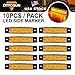 AUDEW 10 Pcs 3.8'' 6 LED Amber Side Marker Light Trailer Marker Lights Rear Side Marker Lights Indicator Lights for Truck Bus Boat Cab Rv Lorrieds Jeep Suv