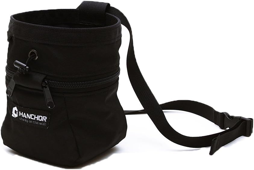 HANCHOR Hula 360-degree Chalk Bag, w/Built-in Chalk Sock, Adjustable Quick-clip Waist Belt, and Drawstring Closure - For Rock Climbing, Bouldering & Gymnastics