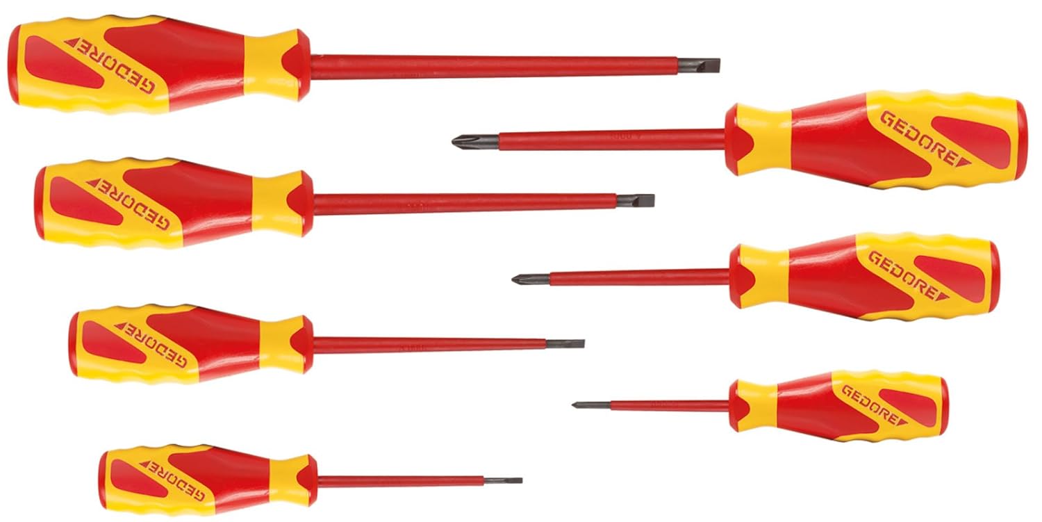 Gedore VDE21702160 PH077 1616048 Vde Powergrip Screwdriver Set, Red