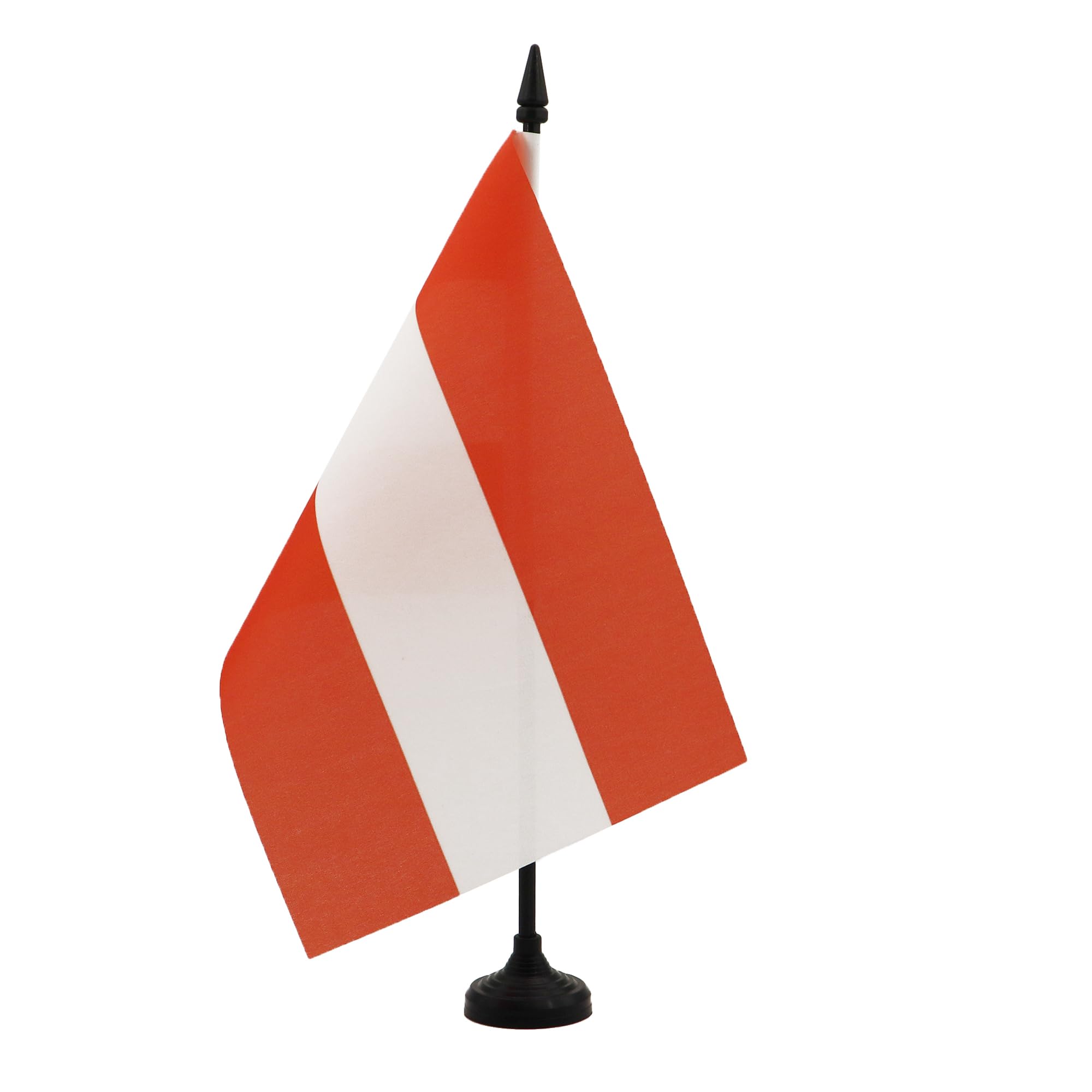 AZ FLAG Austria Table Flag 5'' x 8'' - Austrian Office Decoration 100% Polyester 21 x 14 cm - Mini Desk Flag with Pole and Black Plastic Base