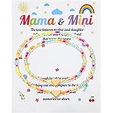 Liliaafar 2 Pcs Mama and Mini Matching Bracelets First Day of School Gifts Mummy and Me Heart Bracelet Mother's Day Gifts Jewelry Set for Mommy Daughter(Classic,Colorful)