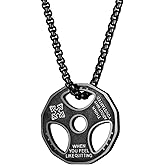 SeiMios Dumbbell Necklace Fitness Gym Sport Barbell Chain Pendant Necklace Stainless Steel Jewelry for Men