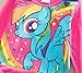 Unicorn Pony Dress Colorful Striped Cartoon Girls Dress (6t, Pink L)
