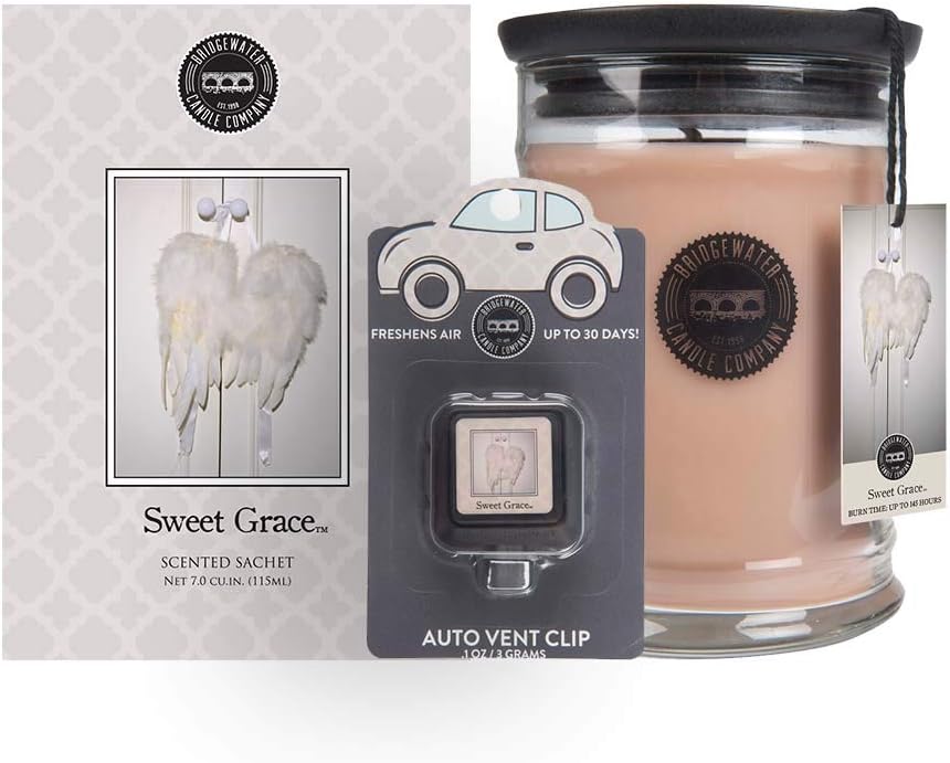 Bridgewater Candle Sweet Grace Starter Bundle - Candle, Sachet & Auto Vent Clip